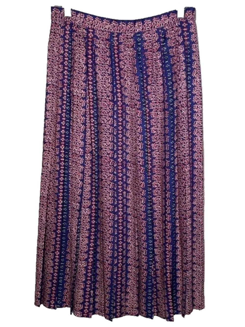 Vtg Axiom Pink Purple Wool Blend Full Pleated MIDI Skirt 30" Waist Sz 12 Japan